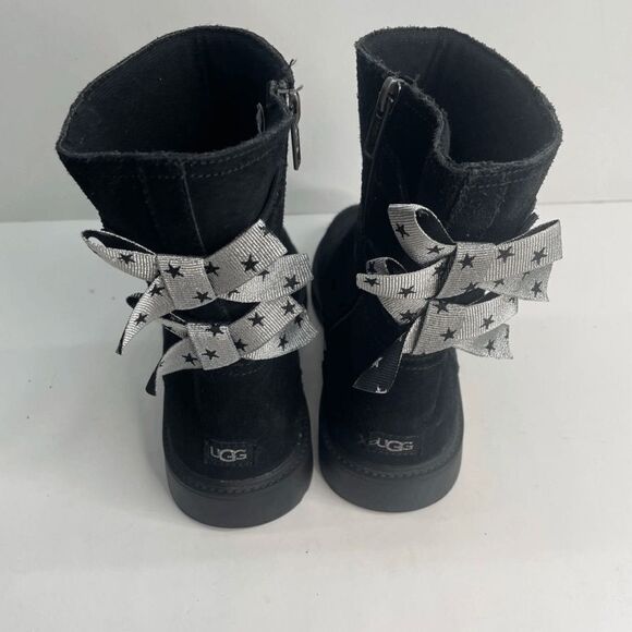 Ugg Tillee Women Black Sheepskin‎ Mid Calf Bootie Size 4 - Picture 4 of 8